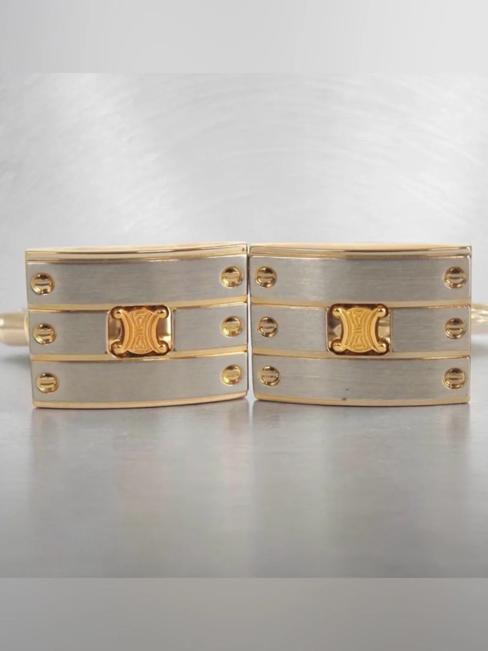 Celine Triomphe Two-Tone Cufflinks ✨🤩